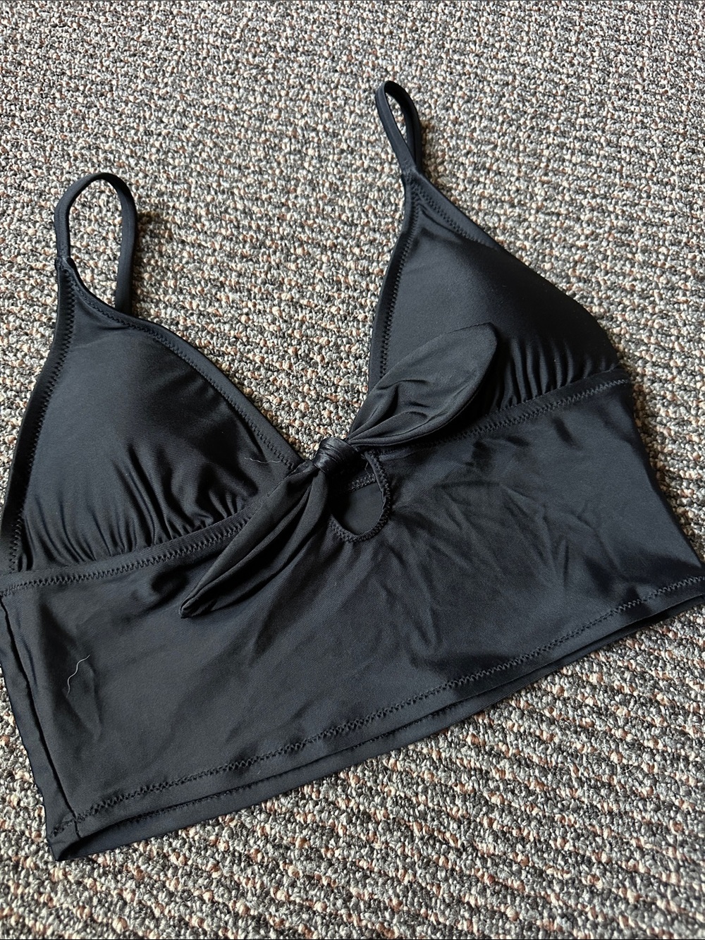 Aerie crop black bikini top medium